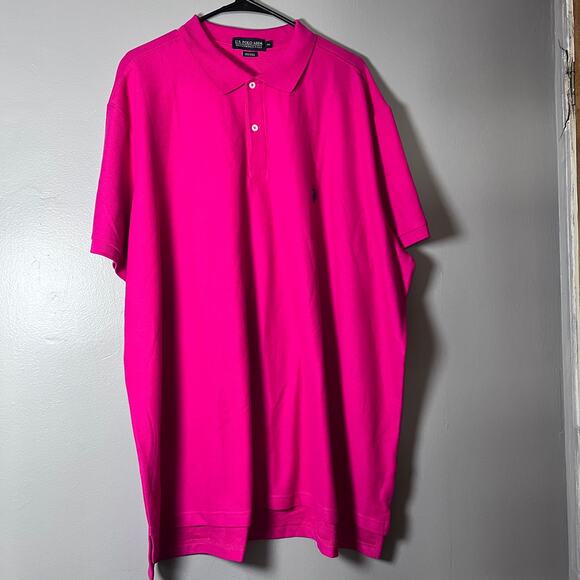 ✨U.S. Polo Assn Polo Shirt 2XL Pink Short Sleeve Collared Embroidered Casual - Picture 2 of 8